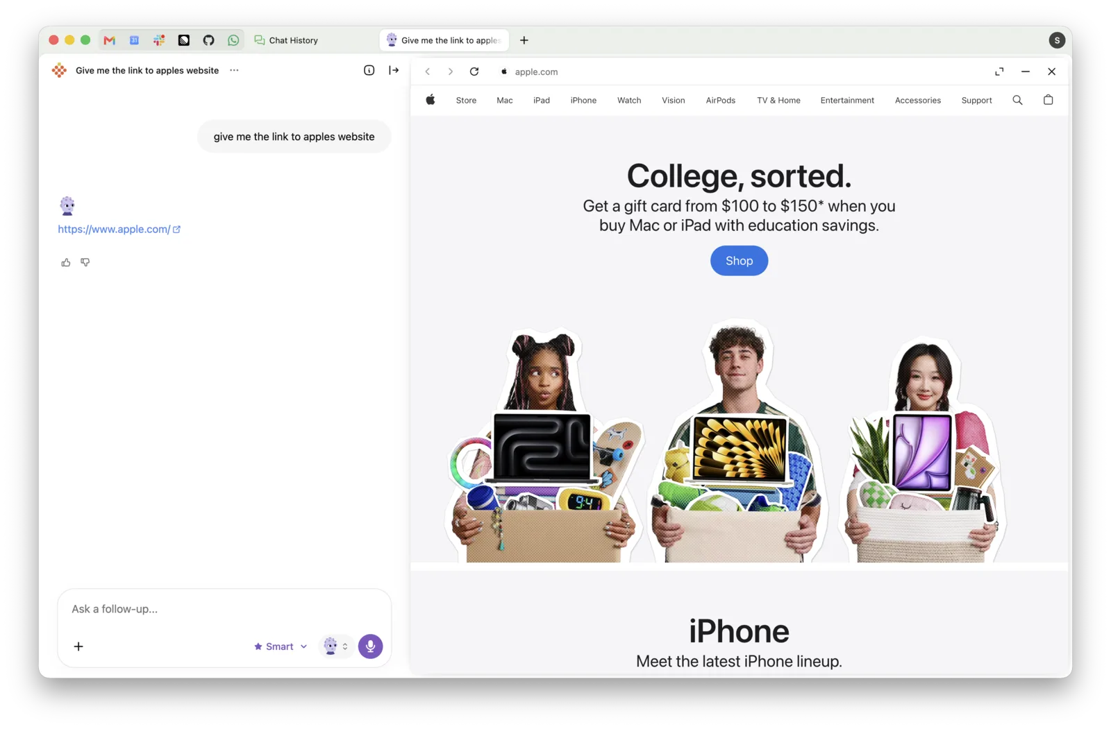 Chat with a website